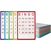 Yuanhe 100 Bingo Cards Resuable Bingo Paper Game Cardstock Bulk, 5 Colors