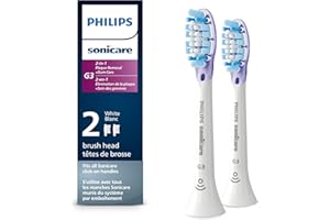 Philips Sonicare G3 Two-in-One - Genuine Replacement Electric Toothbrush Heads, White, 2 Pack, HX9052/65