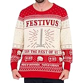 Seinfeld Festivus for The Rest of Us Pole Cream Ugly Christmas Sweater - Long Sleeve