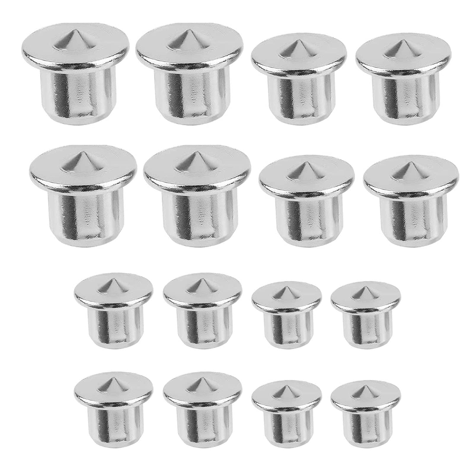 16 Pcs Dowel Pin Center Dowel Centre Point Set, Woodworking Alignment Tool Points Marker Drill Center Stainless Steel for Woodwork Drill Tools, 6/8/10/12mm
