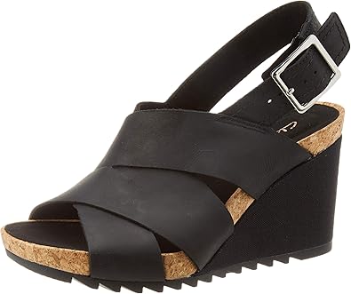 clarks black leather sandals