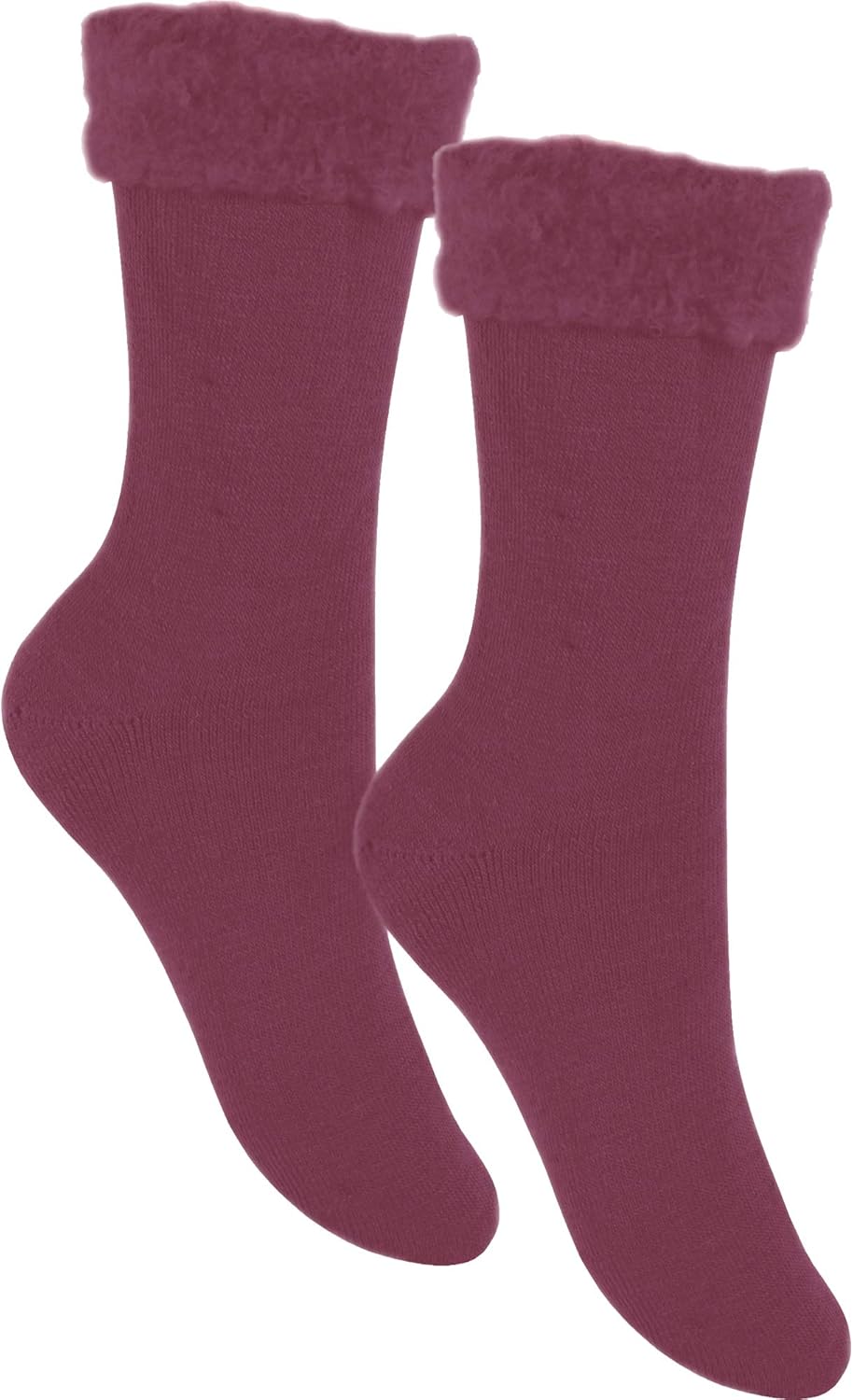 Men's Luxury Soft Thermal Bed Socks (2 Pair Pack) (Burgundy) Amazon.co