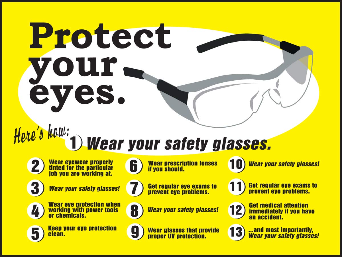 Safety Posters Safety Glasses/Protect Your Eyes Laminated Poster, 22