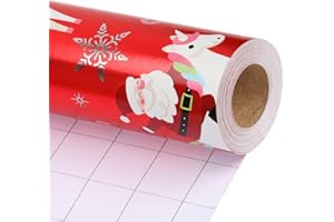 LaRibbons Christmas Foil Wrapping Paper Roll, Classic Santa Unicorn Rainbow Design Gift Wrap Paper for Kids, Christmas, Season Party, Holiday, 17 Inch X 33 Feet
