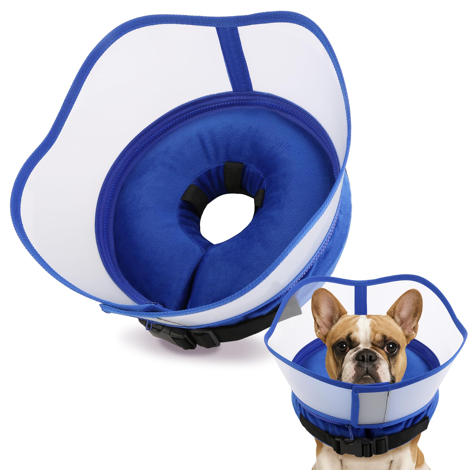Photo 1 of Soft Dog Cone Collar, Inflatable Donut Cones Alternative After Surgery with Anti-Lick Shield