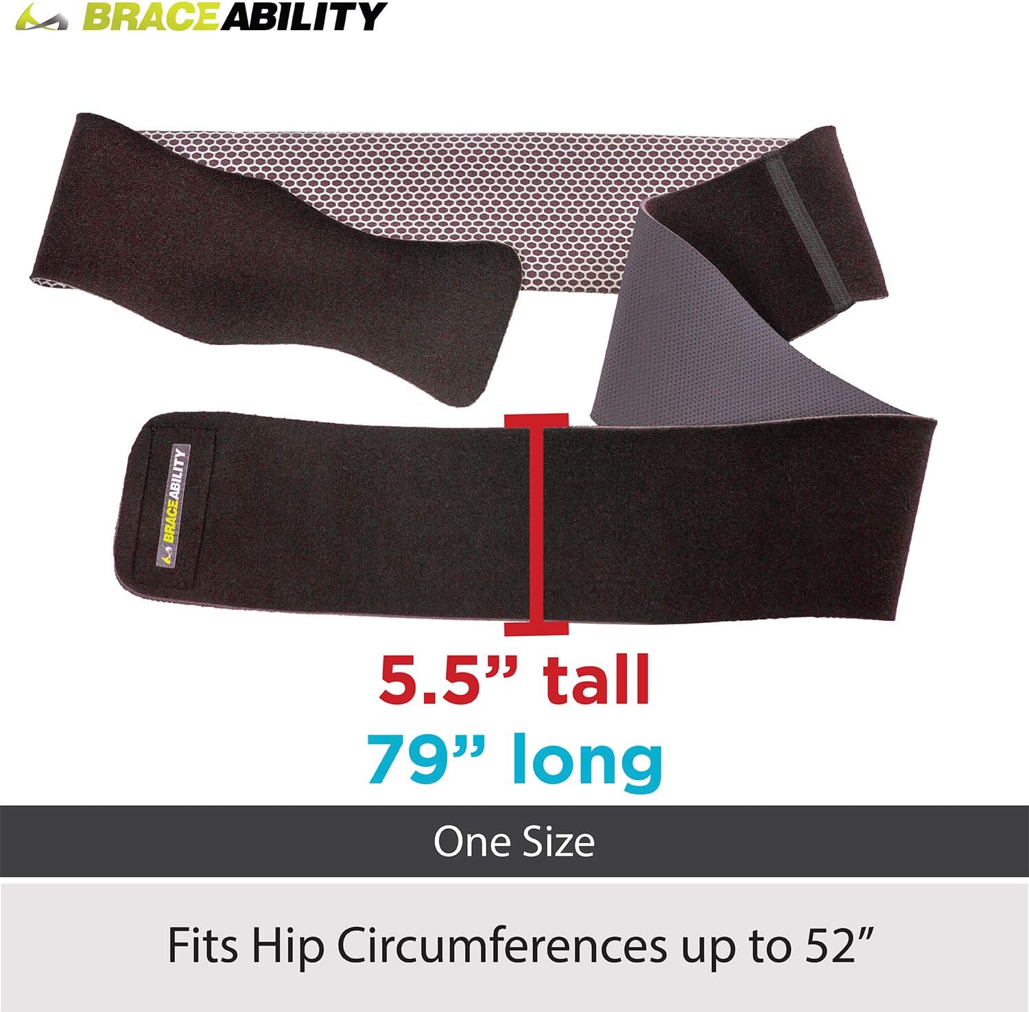 BraceAbility Hip Brace & Groin Strain Wrap | Non-Slip Hamstring & Thigh Compression Support Spica for Pulled Quad Muscle, Arthritis Relief, Inguinal Hernia or Abduction Hip Flexor Injury (One Size): Health & Personal Care