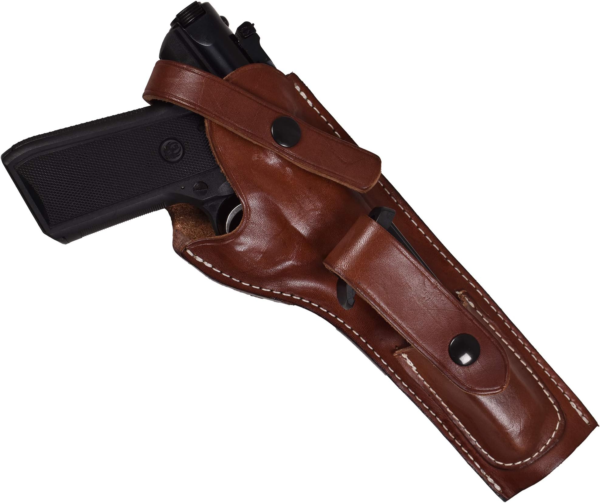 Leather Holster for Ruger MK I, II, III with 5.5-Inch Barrel and Mag Pouch| Ruger Mark II Leather Holster|Proudly USA Made |Ruger Mark I holster| Ruger Mark II holster| Ruger MarkIII holster|