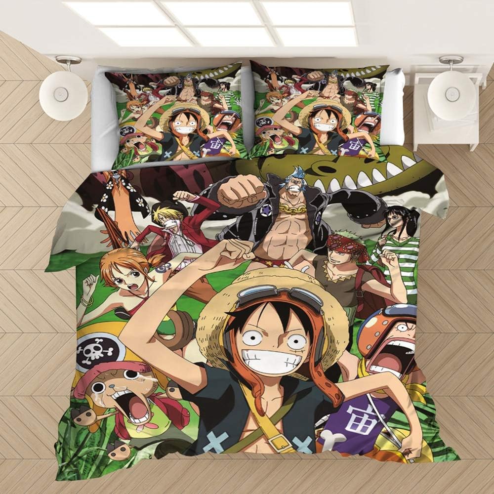 Kiaciya Housse De Couette One Piece Manga 200 X 200 Cm Sets De Housse Couette Avec Taies Doreiller Parure De Lit One Piece Anime 1 Personne 2 Personne Avec Fermeture Eclair 10 140x210cm