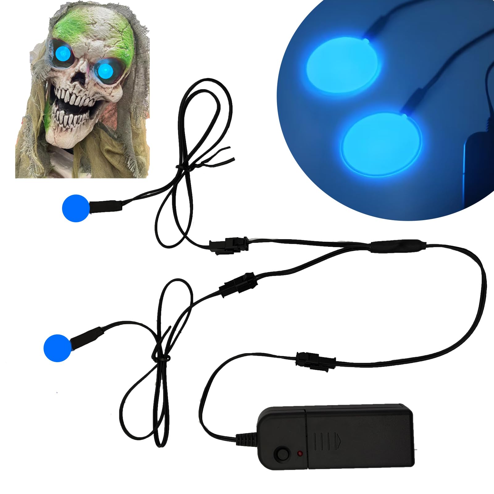 Ygmylandbb Electroluminescent Panels, EL Panels Light, Round Neon Eyes Decorative el Illumination Glowing Eyes(20mm, Blue)
