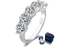 2.5cttw Moissanite Promise Wedding Rings for Women - 925 Silver Gold Plated Engagement Ring Band Gift for Her Birthday Christ