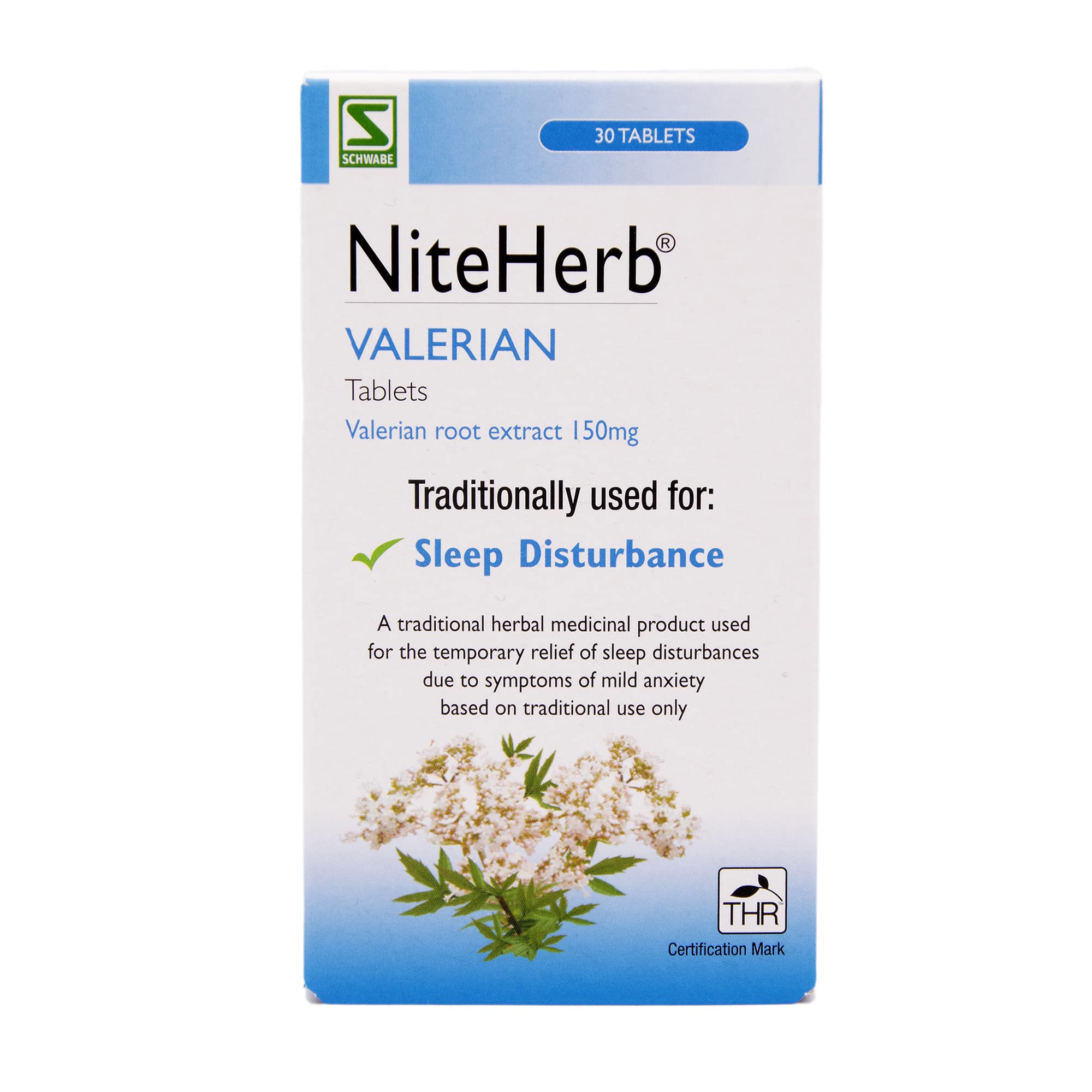 Schwabe Pharma - Niteherb - Valerian Root Extract 150mg - Traditionally Used for Sleep Disturbances - Traditional Herbal Medicinal Product - 30 Tablets