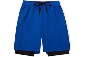DANI CHINS DaniChins Boys 2 in 1 Athletic Active Shorts Sports Running Quick Dry Breathable Compression Shorts