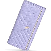 YOUBDM Wallet for Women RFID Blocking Large Capacity Trifold Ladies Wallet Leather Long Clutch Wallet Multi Card Organizer