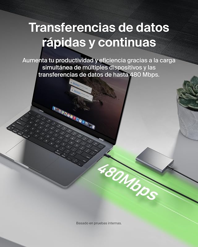 Paquete de 2 Cables Trenzados USB-C a USB-C de 1,5 m (240 W), carga rápida, cables de alimentación flexibles USB tipo C para iPhone 17 y 16, Galaxy S25, Pixel 10, iPad Pro y otros, Negro