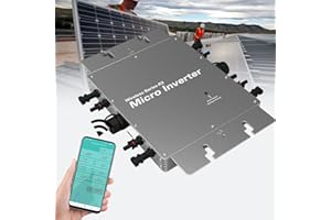 DAZULI 1200W 1400W 1600W 2000W 2400W 2800W Solar Inverter Grid Tie Mppt Micro Inverter, Dc22-60V to 230V 120V Self Cooling Pure Sine Wave Solar Inverter W/Ac Connection Cable,2800W