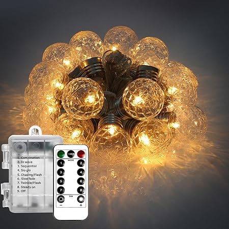 Wafly 20er Lichterkette Batteriebetrieben mit Timer, 6M LED Kupferdraht Drahtlichterkette mit Fernbedienung Wasserdicht Weihn