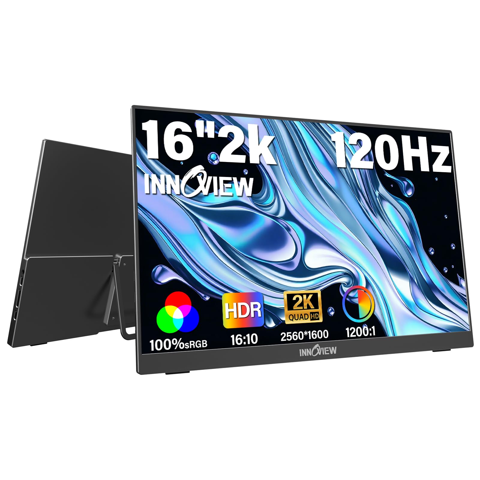 InnoView Portable Monitor 16" 2K 120Hz Built-in
