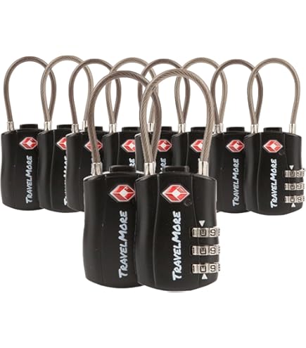 PATIKIL Security Steel Cable With 4 Digit Combination Lock, 5Ft Coated Safety Wire Rope Double Loop Padlock For Outdoor Travel Luggage, Black, Combination Padlocks - Canada - View #5