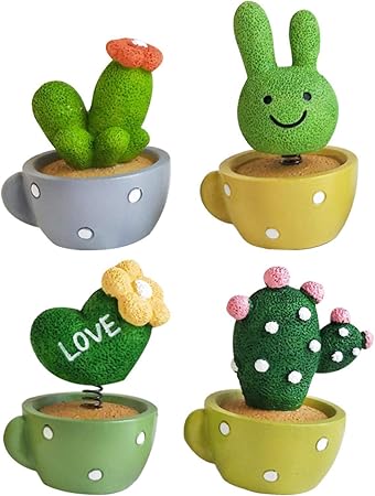 Amazon tt カーアクセサリーかわいい春緑の目の植物サボテン小さな鉢植え飾り春cab小さなガジェット装飾インテリア 車 バイク 車 バイク