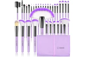 Make up Brushes, VANDER Professional 32pcs Makeup Brush Set, Makeup Brushes Set Foundation Blending Cosmetic Brush Set Kit,Purple