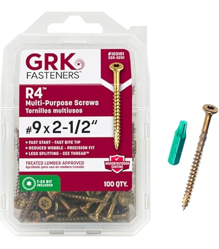 GRK Fasteners R4™ #10 x 4 Inch, Multi-Purpose Framing Screws, 270