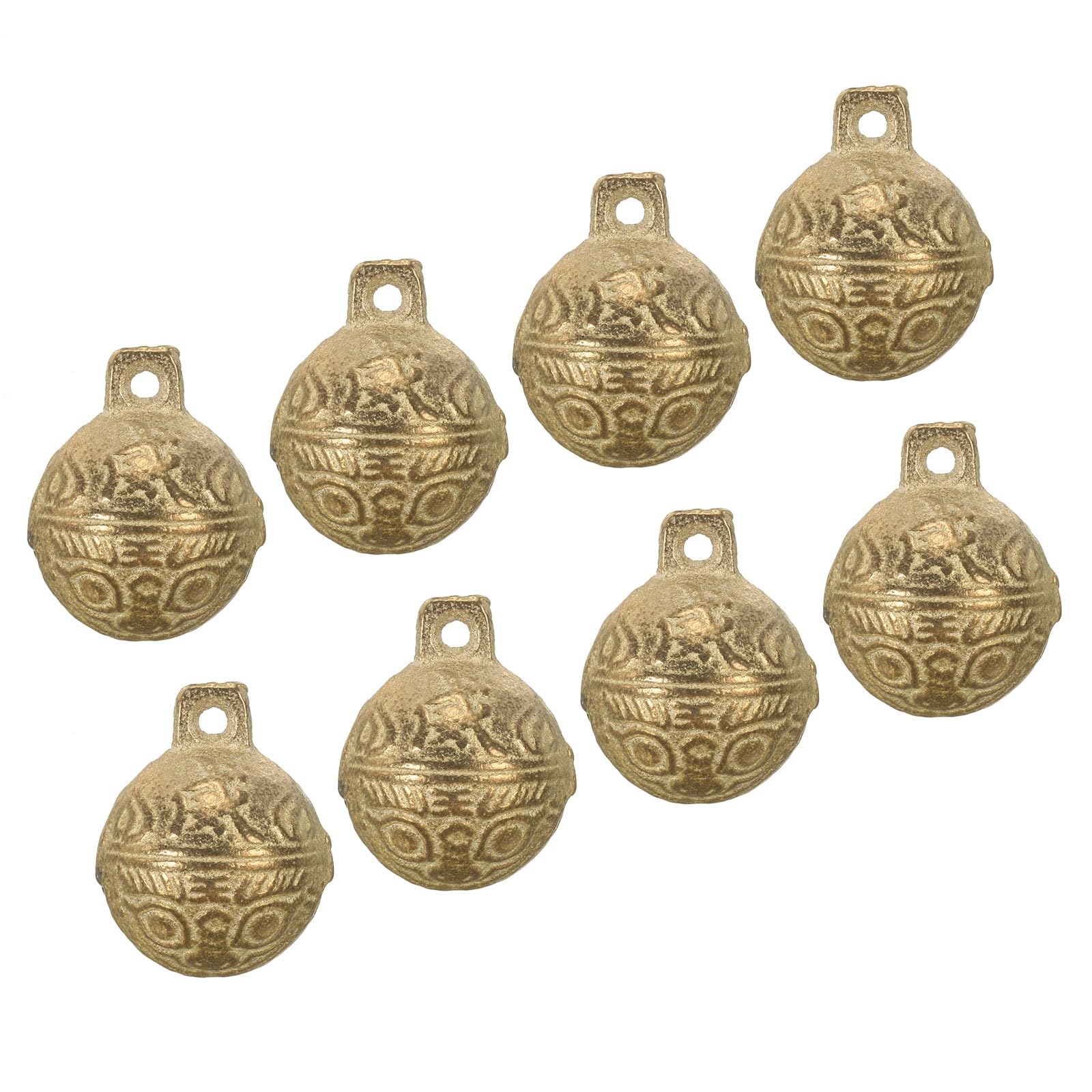 PATIKIL Vintage Copper Bells, 8 Pcs Mini Craft Jingle Bells 1.2" Metal Hanging Bells for DIY Wind Chimes Christmas Jewelry Making Pet, Bronze