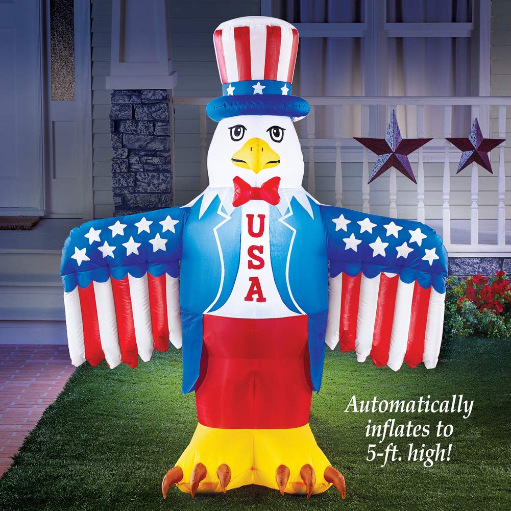 Amazon Com Patriotic American Stars And Stripes 5 Ft Bald Eagle
