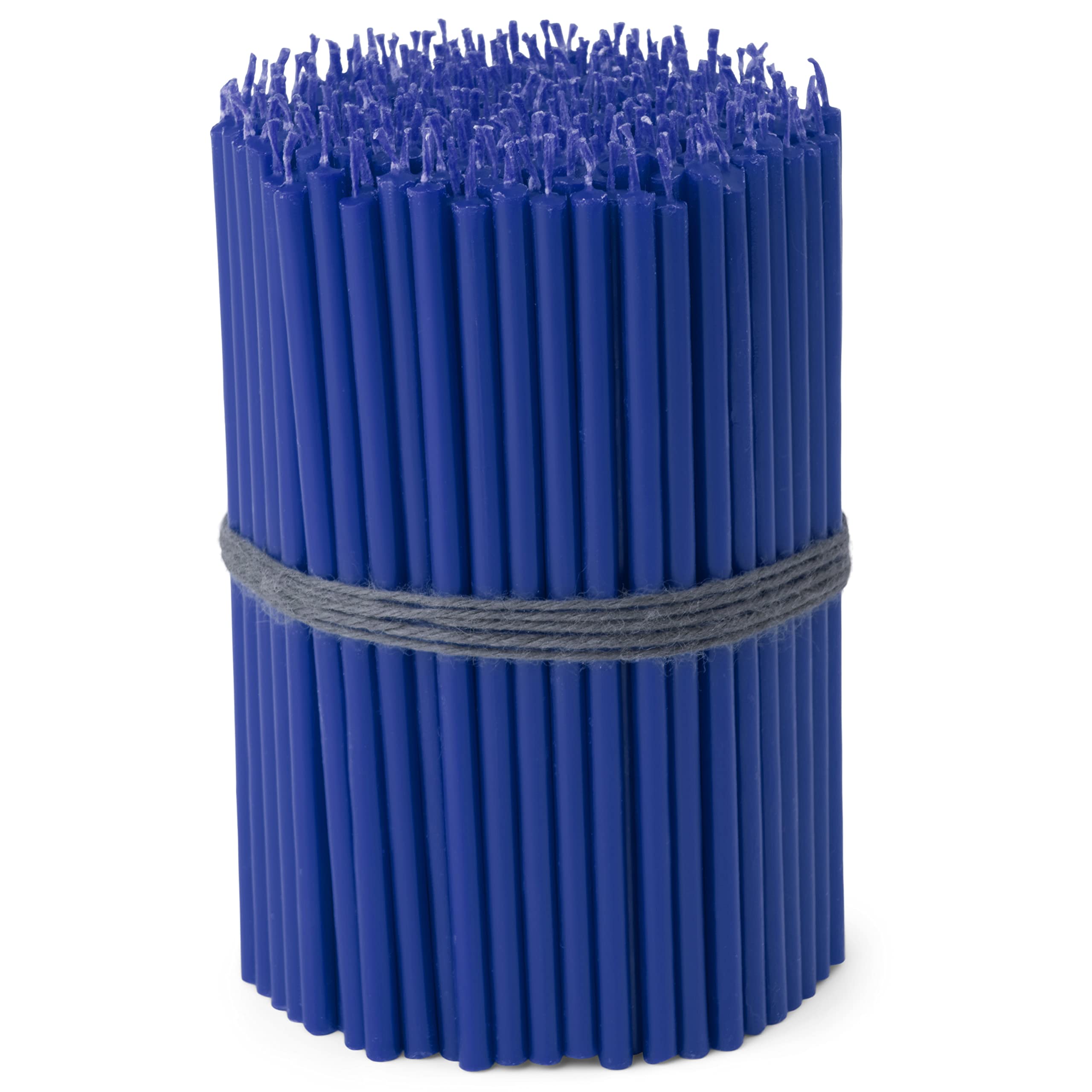 NKlaus - 250x Stick Candles Blue sootfree dripfree Thin L 16cm Premium Paraffin Wax 36112