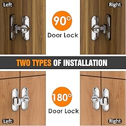 Barn Door Lock – Small 90/180 Degree Flip Sliding