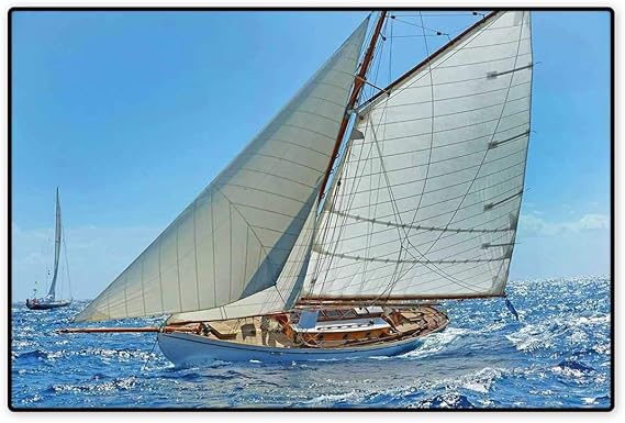 Alfombrilla de baño para Puerta náutica, diseño de Ondas Marinas en