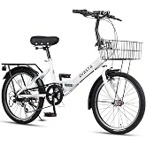 AVASTA Quartet Folding Bike, 20/24 Inch, 7-Speed, Dual Brakes | Folds in seconds. Features 7-speed shifting, dual brakes, basket and rear rack for everyday city riding.