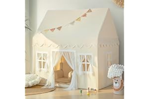 SHERILYN Kids Play Tent with Mat, Large Kids Tent Toddler Toddler Playhouse Indoor for Girls Boys Neutral