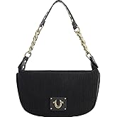 True Religion Women's Shoulder Bag Purse, Corduroy Hobo Handbag with Chain Strap