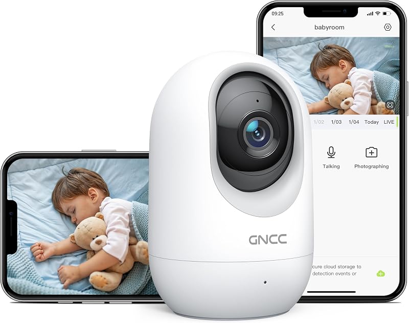GNCC 1080P Baby Monitor Camera, Night Vision, Two-Way Audio, Motion/Sound