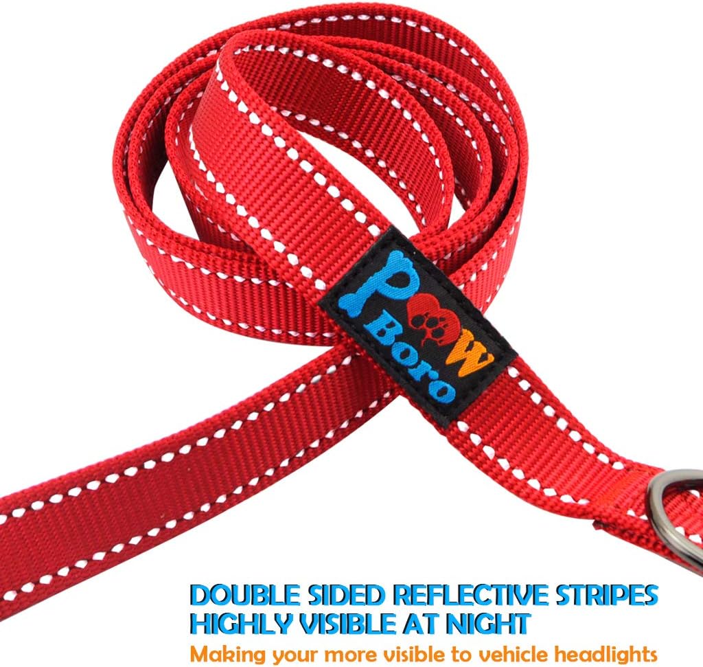 Powboro Double Handle Dog Lead, 6ft Long Traffic Padded Two Handle, Reflective Stitching - Image 4