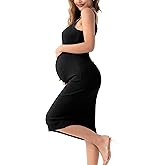 SUNNYBUY Women's Ribbed Knit Maternity Dress Summer Sleeveless Bodycon Pregnancy Dresses Casual Tank Outfits Clothes