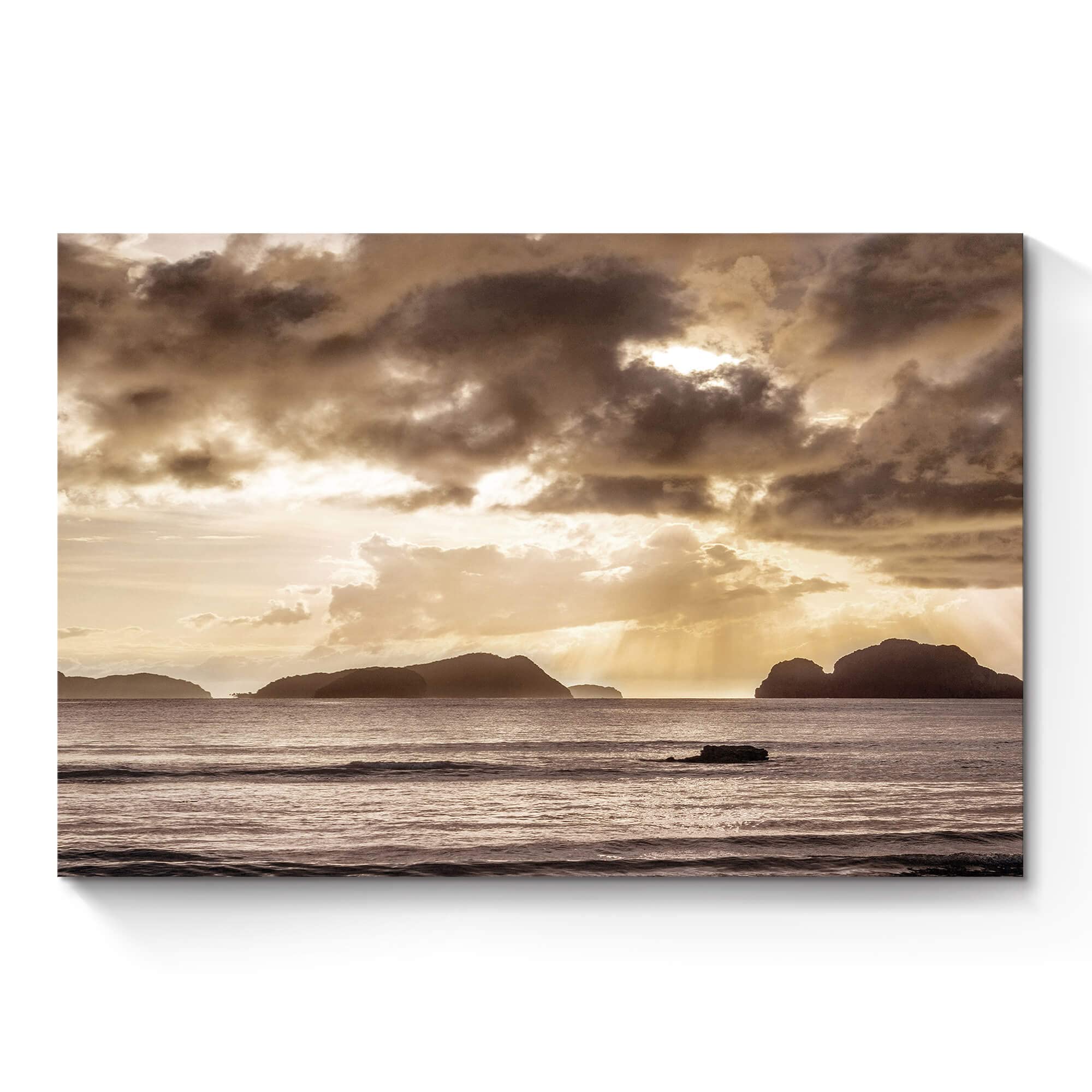 Beach Sunset Wall Art Canvas: Ocean Seascape Picture Tropical Coastal ...