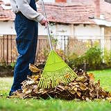 Colwelt Plastic Leaf Rake 22 Tines 56-72 in Adjustable Handle Garden Rake view 2