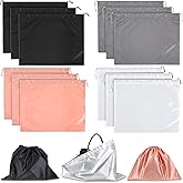 12 Pack Dust Bags for Handbags - 4 Colors (Black, Gray, White, Pink) Natural Latex Drawstring Storage Pouches for Purses, Shoes, & Boots (19.7"x15.8")