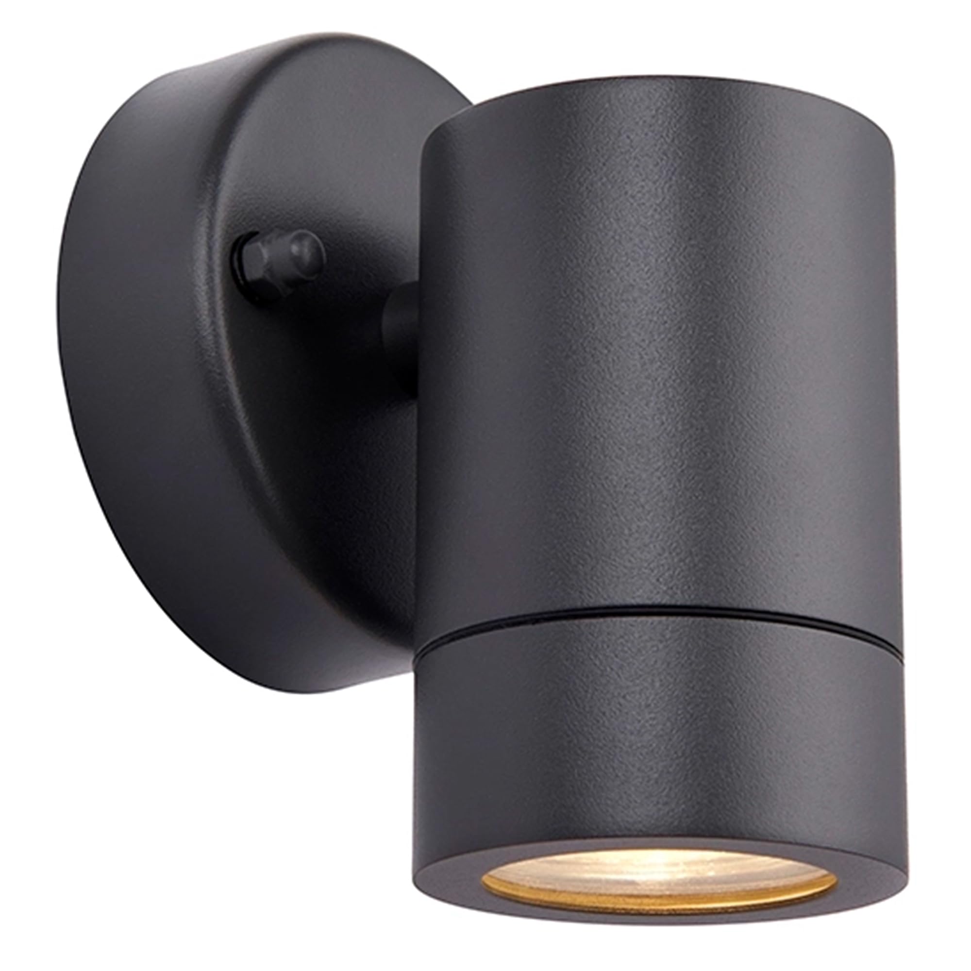 National Lighting Palin Matt Black Steel External Outdoor Security GU10 Wall Spot Down Light IP44 Rated