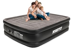 Nyabtst Air Mattress, 20” Air Mattress Queen with Built in Pump, Portable Semi-Automatic Twin air Mattress, air Bed with Automatic Inflation/deflation Function, use for Guest, Home,Camping