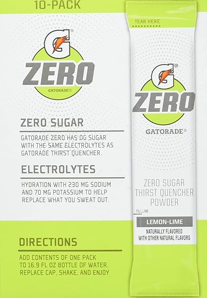 G ZERO LEMON LIME POWDER 10 COUNT (PACK OF 1)
