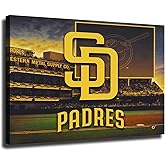 San Diego City Padres Baseball Poster Sports Canvas Wall Art Prints Decor Home Fan Gifts (Unframed Canvas, 16x24 Inch)