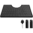 MRbrew Beer Drip Tray, Non-Slip PVC Kegerator Surface Mount Drip Tray Mat with Draft Beer Tower Flange Cutout fit Kegerator T
