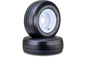 WANDA Trailer Tire Wheel Assembly 20.5x8-10 10-Ply E 95L with 5 Lugs on 4.5" PCD White Rim,SET 2