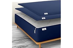 Sleepino® 600TC 100% Cotton Queen Zip-On Fitted Sheet – 3 Pieces with 2 Zipper Sheets & 1 Deep Pocket Base – Soft, Luxury Hot