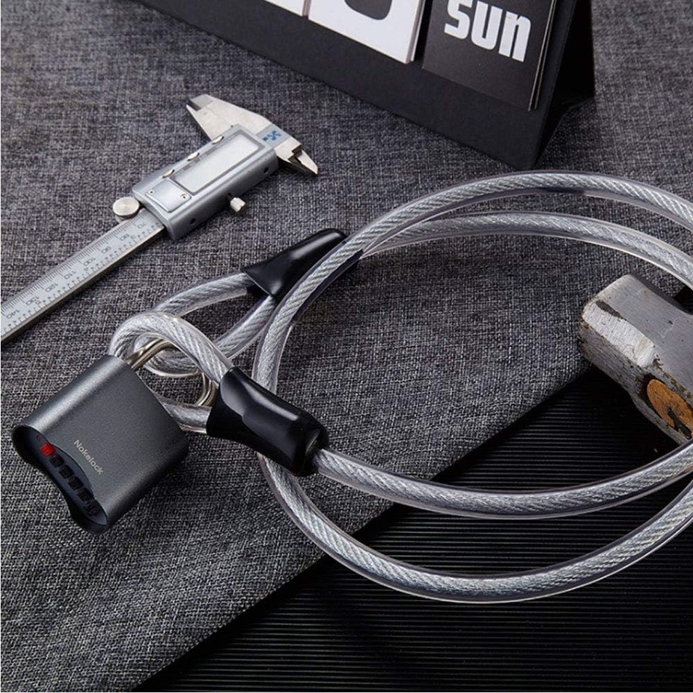 Stainless Steel Safety Cable, Double Loop Braided Steel Cable Flexible Lock Cable Lock 3/8 inch U-Lock, Padlock, Transparent Wire Rope with Ring, Electric Door, Bicycle, Glass Door Lock, Door Handle， - - 