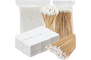 800PCS Gun Cleaning Patches - SUKH Guns Cleaner Supplies Include 6 Inch Long Cotton Swabs with Wooden Sticks and 2 Inch Squar