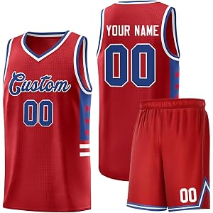 KXK Personalized Basketball Jersey Shorts Custom Athletic Outfit Printed Name Number Basketball Suit for Adult Children
