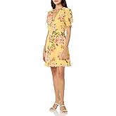 Vince Camuto Womens Flutter Sleeve V-Neck Fit & Flare Chiffon Mini Dress